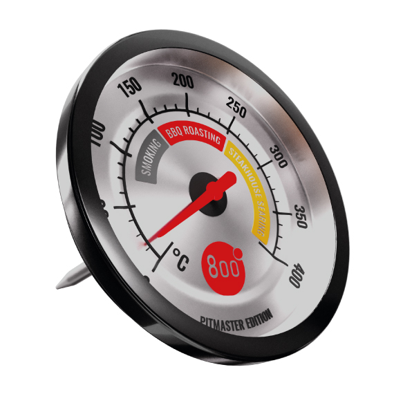Термометр трехзонный Silver Pitmaster 800 Degrees Grill Thermometer, 80 мм